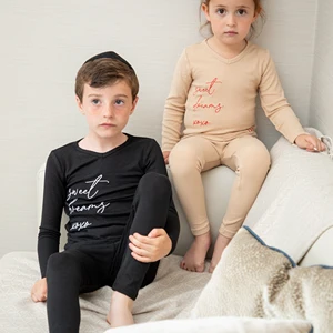 kids set baby girl boys embroidered pajamas