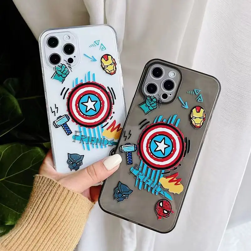 

Marvel transparent carcasa iphone 11 12 13 pro max case Shockproof iphone 7 case 6 8 plus se 2020 x xr Smartphone celulares