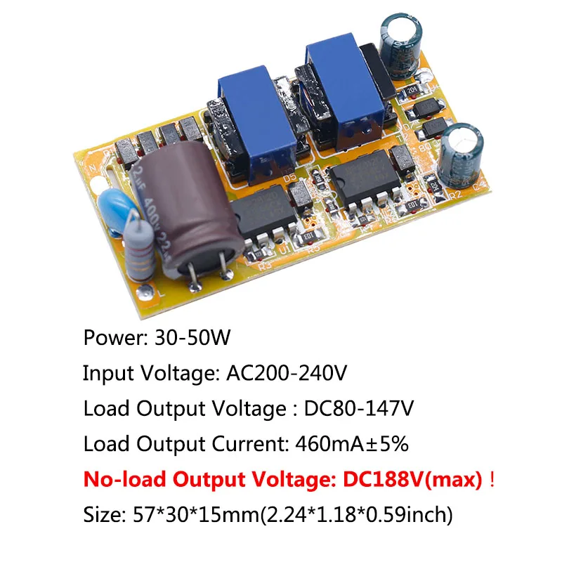 

Новый светодиодный драйвер 600 мА 30 Вт 40 Вт 50 Вт 60 Вт 70 Вт 80 Вт 460 мА светильник трансформатор переменного тока 200 в адаптер питания для светодиодной лампы «сделай сам»