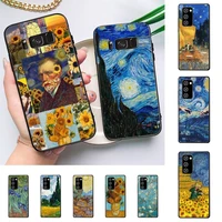 van gogh starry sky art phone case for samsung galaxy note 10pro note 20ultra cover for note20 note10lite m30s back coque