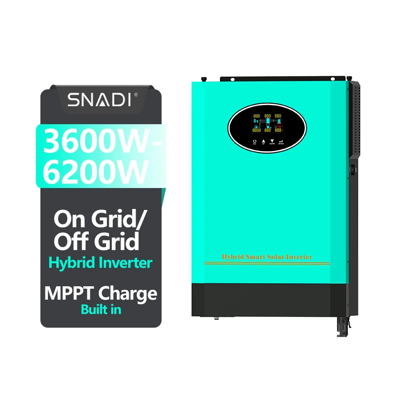 

Home On Grid Off Grid Solar Inverters Hybrid 3600w 6200w with MPPT Charge Pure Sine Wave Hybrid Solar Inverter