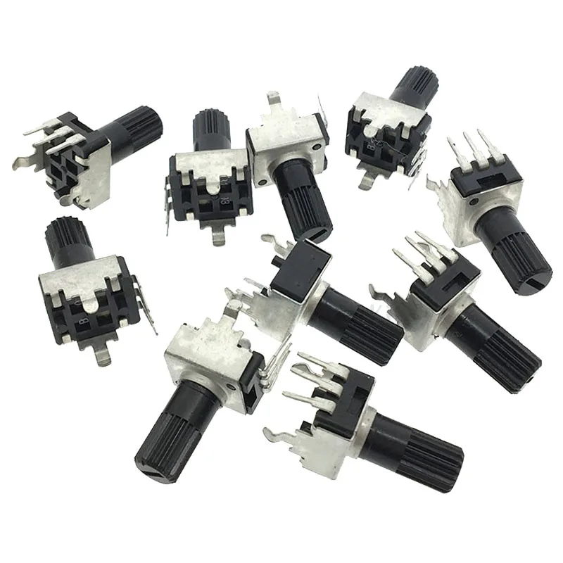 

10pcs RV09 Vertical Potentiometer 1K 2K 5k 10K 20K 50K 100K 12.5mm Adjustable Resistor 0932 3pin Sealed Potentiometers Kit