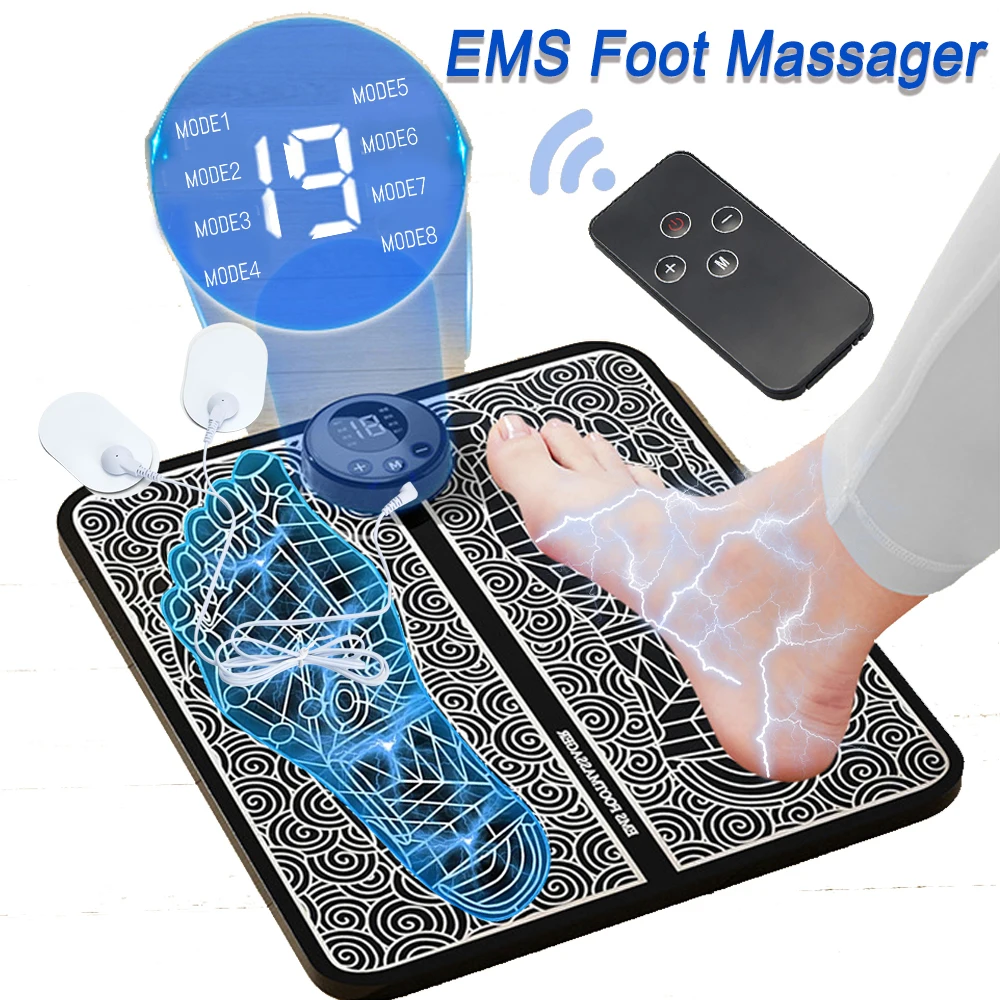 EMS Foot Massager Pad Portable Foldable Massage Mat Pulse Muscle Stimulation Improve Blood Circulation Relief Pain Relax Feet |