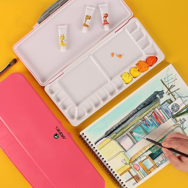 

18/32 grid watercolor palette portable professional watercolor paint storage box empty box multi-function palette art supplies