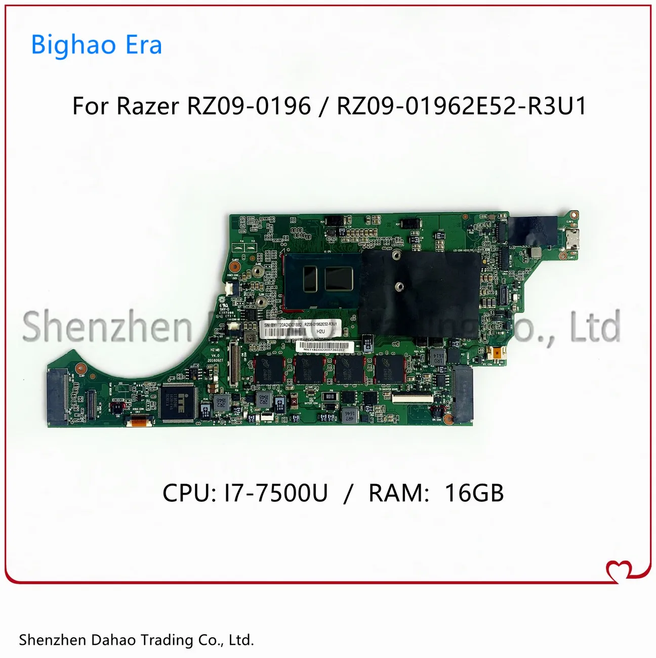 

Материнская плата для ноутбука Razer Φ с процессором i7-7500U 16GB-RAM 100% протестированная работа SN: BY1720A24301882