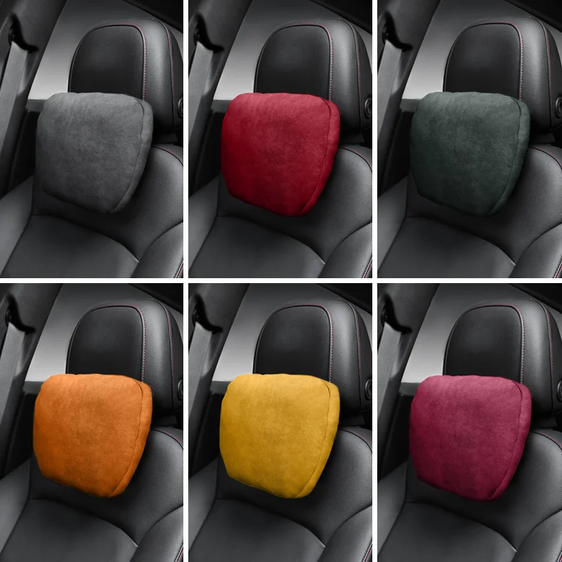 

For Mercedes-Benz S CLASS Alcnatara Suede Car Headrest Neck Support Seat Soft Universal Adjustable Car Pillow Neck Rest Cushion