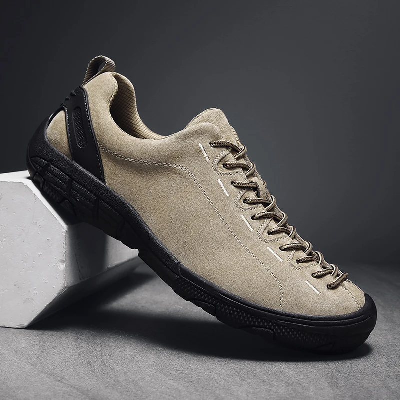 

SSXCERH Men's Outdoor Casual Sneakers Lace Up Round Head Large Size Lightweight Non-slip Casual Shoes Trekking Tactical Sneakers