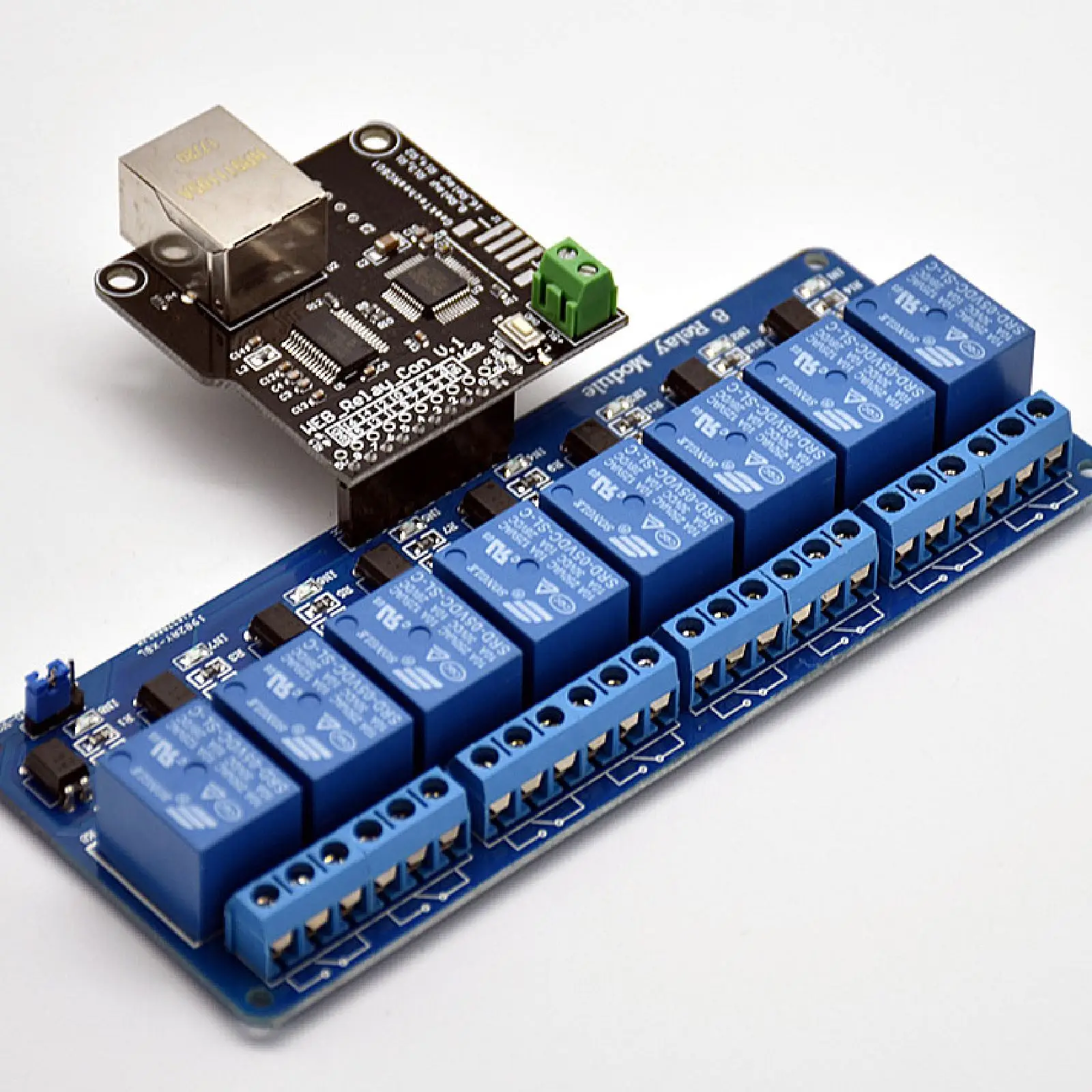 

Ethernet Relay Controller Module Control Board LAN WAN Network Web Server RJ 45 Interface + 8 Channel Relay Module