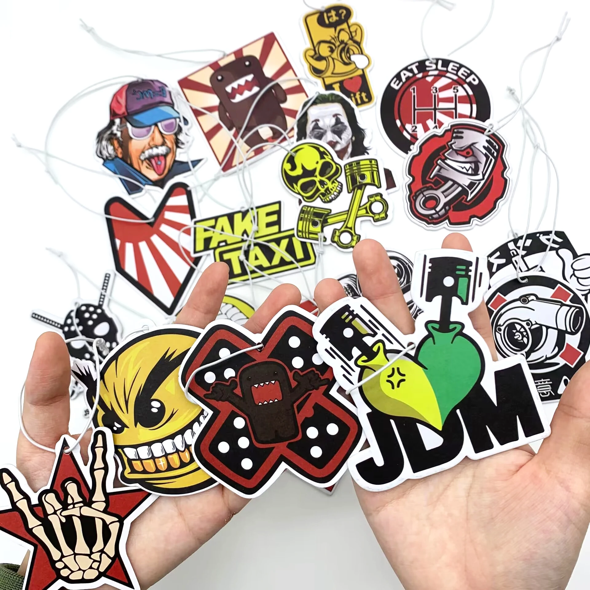 

JDM Style Cartoon Car Air Freshener Paper Natural Scent Auto Hanging Perfume Fragrance Car Interior Accessories