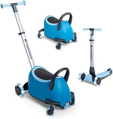 

Ride On Scooter with Removable Storage Trunk & Seat, 5-in-1 Kick Scooter with LED Light-up Wheel Lights, Adjustable Height P