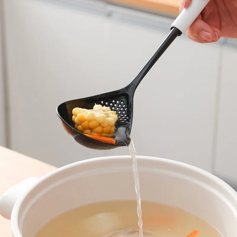 

Multifunctional Soup Ladle Household Kitchen Supplies Draining Funnel Plastic High Temperature Resistant Long-handled Soup Spoon