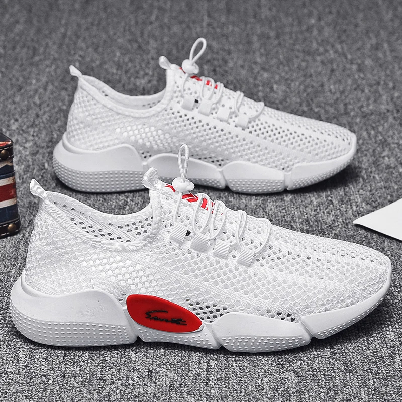 

New Men Fashion Sneakers Lightweight Running Gym Sports Shoes Knitted Breathable Casual Men Outdoor Running Vulcanized Shoes
