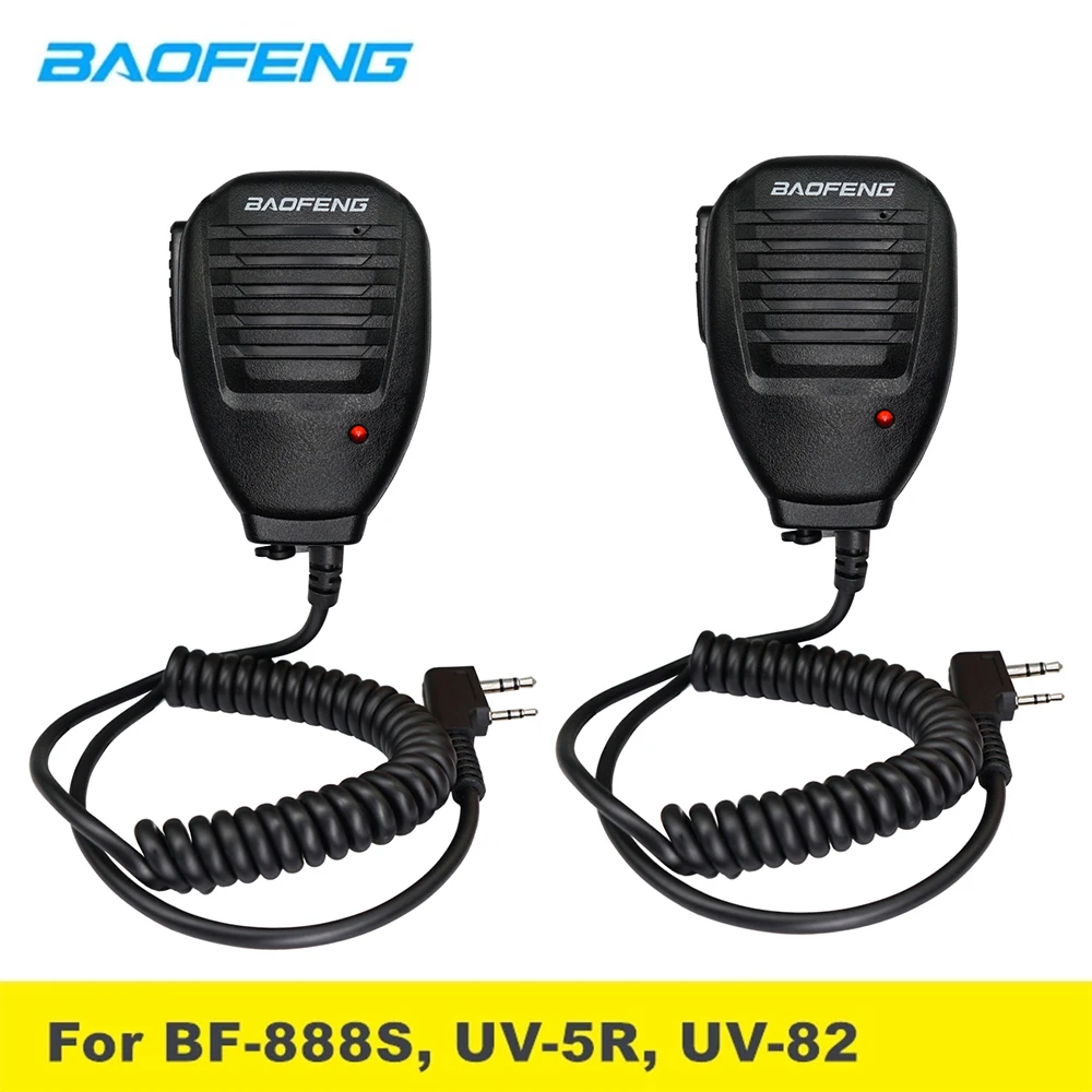 

2pcs Handheld Microphone for Baofeng Radio Walkie Talkie Speaker Mic PTT for UV-5R UV-5RA UV-5RE UV-3R UV-82 UV-8D BF-888S