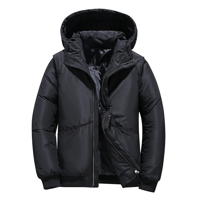 2022 short hooded down jacket winter youth Korean version slim casual men's thick coat warm tide