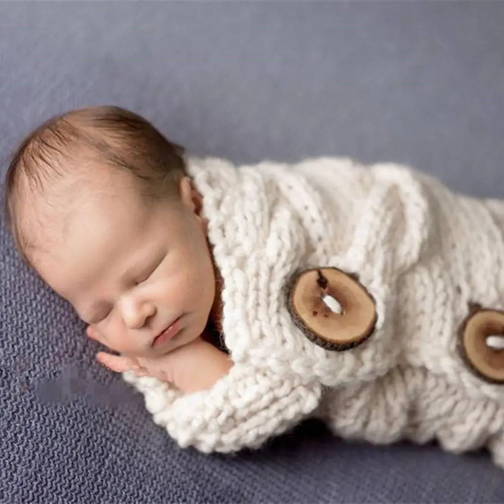 

Newborn Photography Blanket Super Soft Comfortable Wool Knitting Baby Sleeping Bag Envelope Photography Props for Photo Shoot St