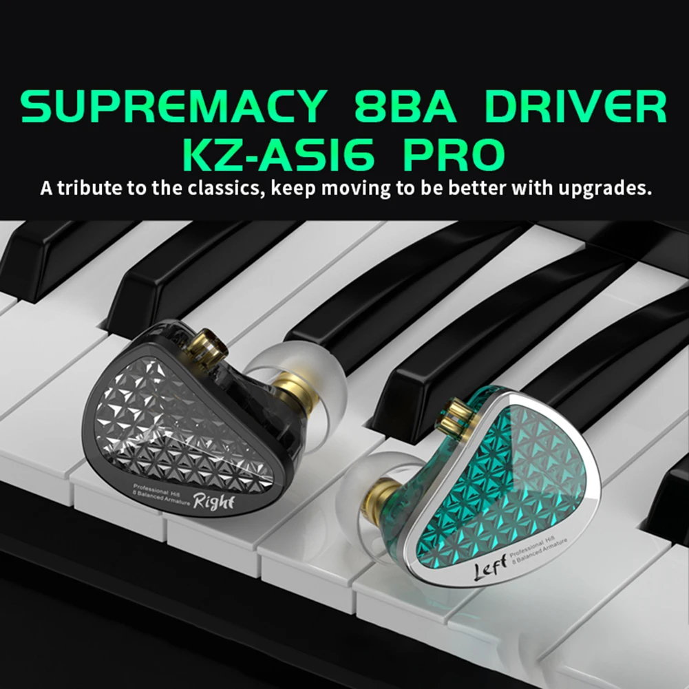 KZ AS16 PRO In Ear Wired Earphones 3.5mm Plug Noise Cancelling Earbuds Sport Headset HiFi Bass Monitor Music Headphone - купить по