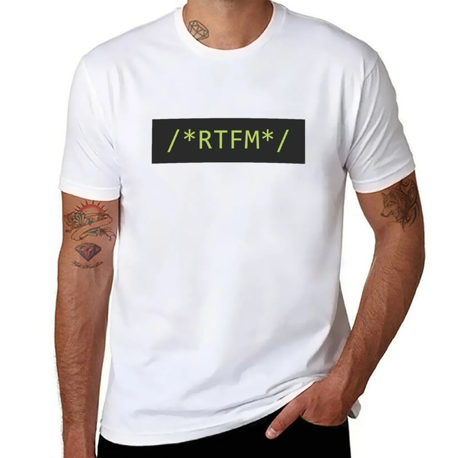 Фото Футболка RTFM, мужские футболки для мужчин, хлопковая футболка, мужская футболка №1