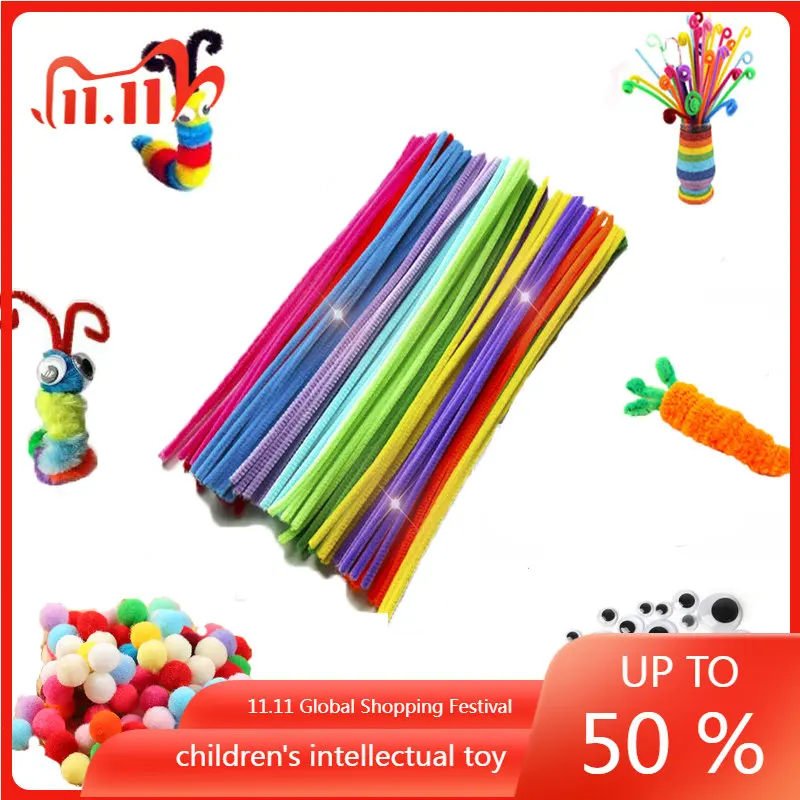 

HOT 100pcs Multicolour Chenille Stems Pipe Cleaners Handmade Diy Art Crafts Material Kids Creativity Handicraft Children Toys