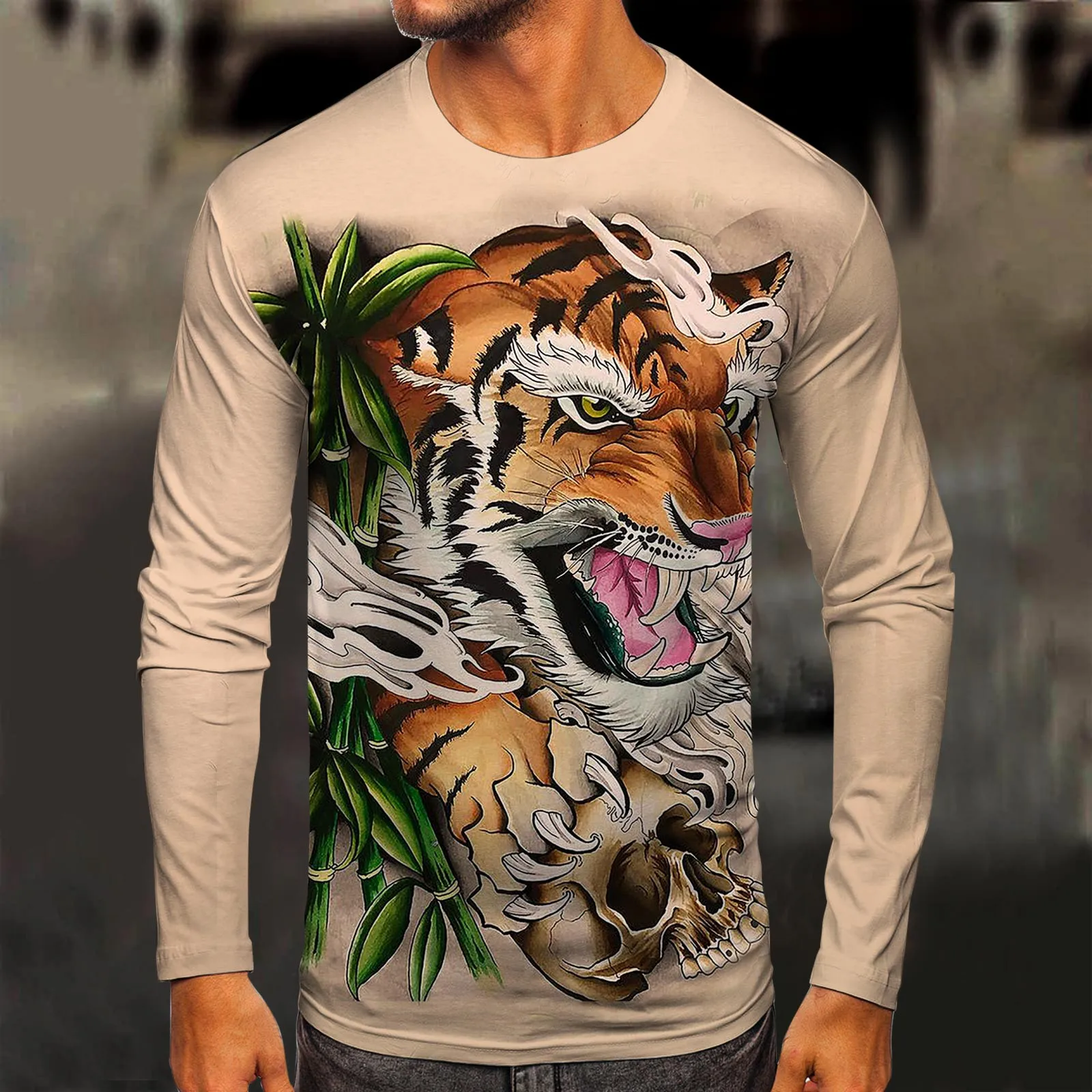 

Футболка мужская компрессионная с длинным рукавом, Повседневная рубашка с круглым вырезом, с принтом, красная рубашка с длинным рукавом, Ос...