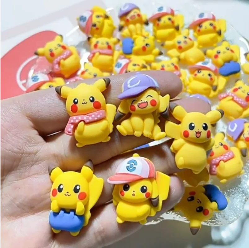

10pcs Cartoon Pokemon Pikachu Doll Toys Anime Figure DIY Pendant Resin Accessories Creative Phone Decoration Kids Gifts