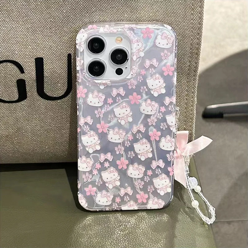 Чехол с рисунком Hello Kitty Sakura для Vivo V30 V27E V25E V40 Pro V29 Lite V30E Y56 Y38 Y22 Y35 Y22S Y31 Y33 Y51 Y78 5G