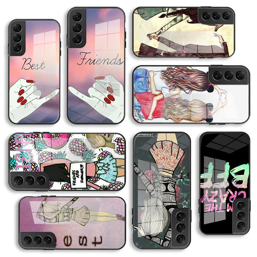 Чехол из черного стекла для Samsung Galaxy S23, S22, S21, S20, S11 Ultra, S10, S9 Plus, Lite, силиконовый чехол, отличный стиль