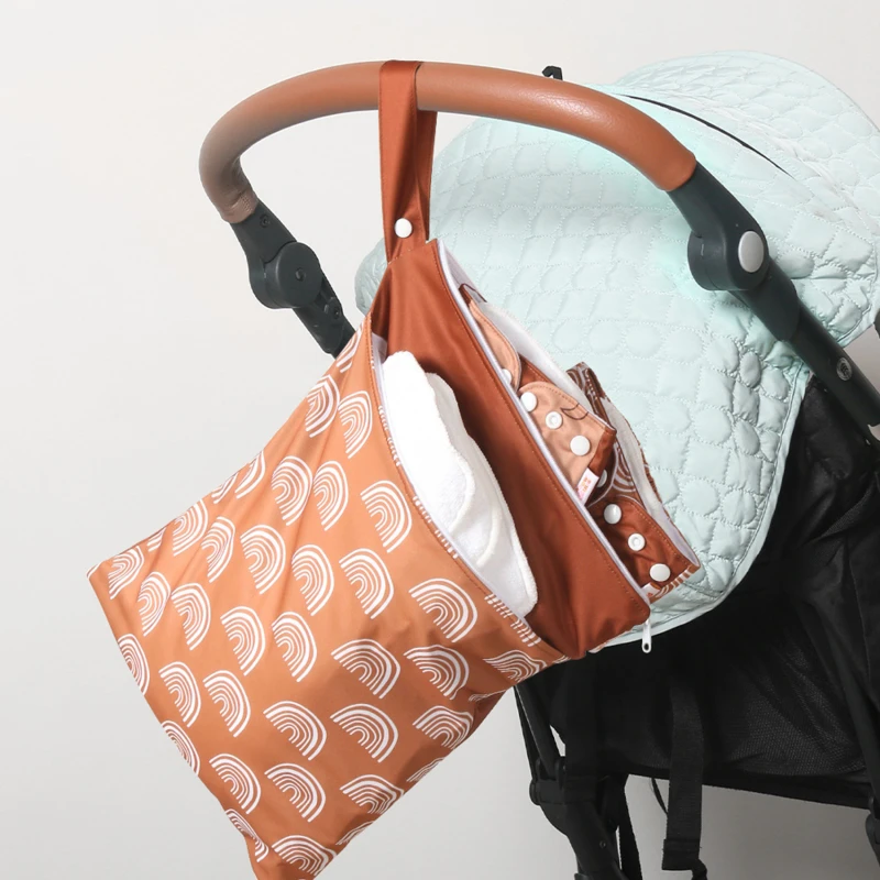 

Wet Bag Waterproof Baby Bag Washable Diaper Organizers Baby Stroller Bag High Quality Large Capacity Sunshine Print Bags