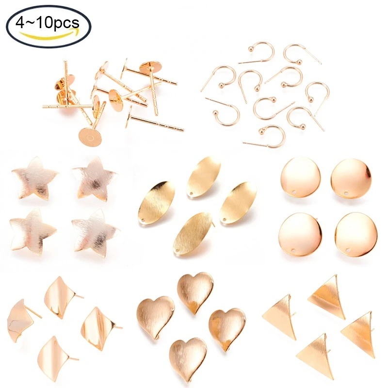 

5-100PCS 5PCS Brass Stud Earring Findings Flat Round Nickel Free Real 18K Gold Plated for Jewelry Necklace Making DIY