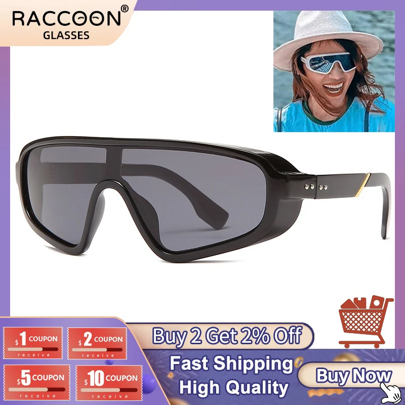 

2022 Vintage Punk Goggles Sunglasses Men Women Brand Design Fashion One Piece Retro Shades Sun Glasses Uv400 Eyewear Windproof