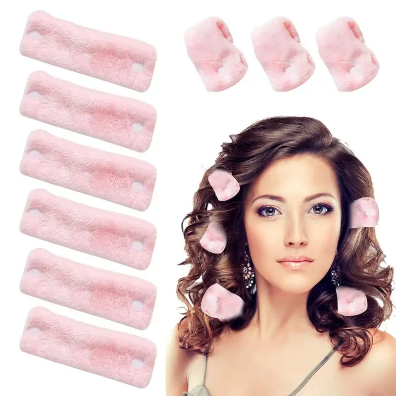 

6 Pieces Lazy Curls Heatless Curling Wand Curling Iron Soft Curlers No Heat For Women Sleep DIY Curly Hair Styling Tool