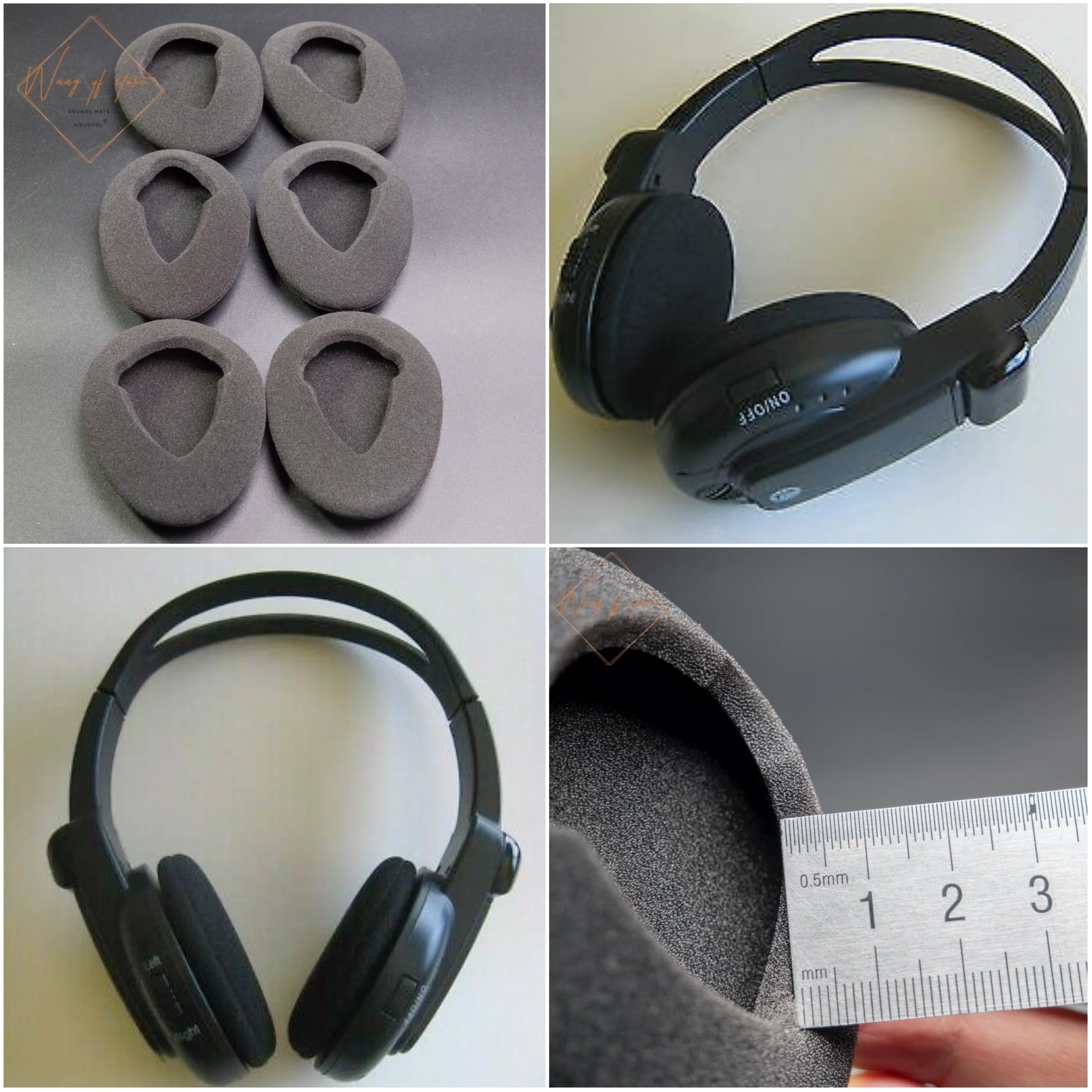 

Foam Cushoin Ear Pads For Infiniti QX60 QX80 DVD Wireless Headphones Headsets Automobile Entertainment DVD Player Systems