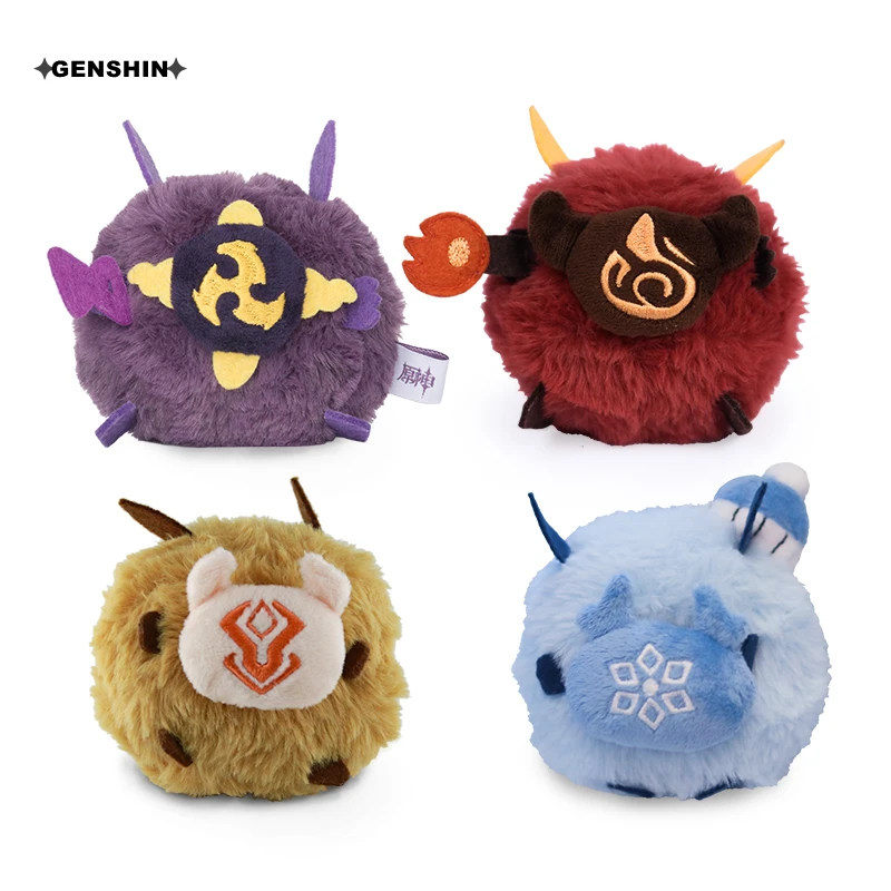 Anime Plush Accessories Game Genshin Impact Cosplay Pendant Elements Hilichurl Backpacks Keychains Ice Thunder Fire Kids Toys