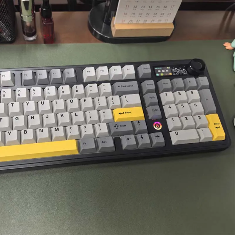 Фото Игровая механическая клавиатура AJAZZ AK980 V2, три режима подключения (проводной/2.4G/BT), с цветным экраном, полноразмерная, с возможностью горячей замены переключателей, для киберспорта и офиса №5
