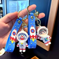 doraemon anime creative astronaut cartoon cute doll keychain accessories couple bag ornament key ring car pendant birthday gifts