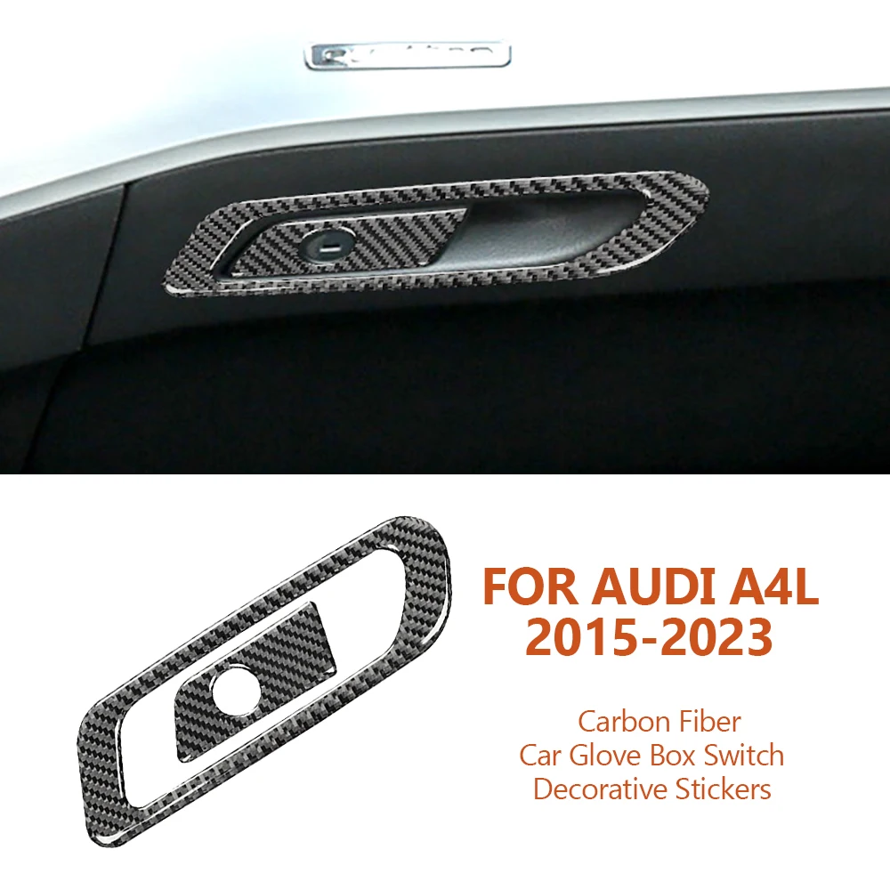 

For Audi A4 A5 A4L B9 2015-2023 Car-styling Carbon Fiber Car Glove Box Switch Panel Decorative Stickers Auto Interior Accessorie