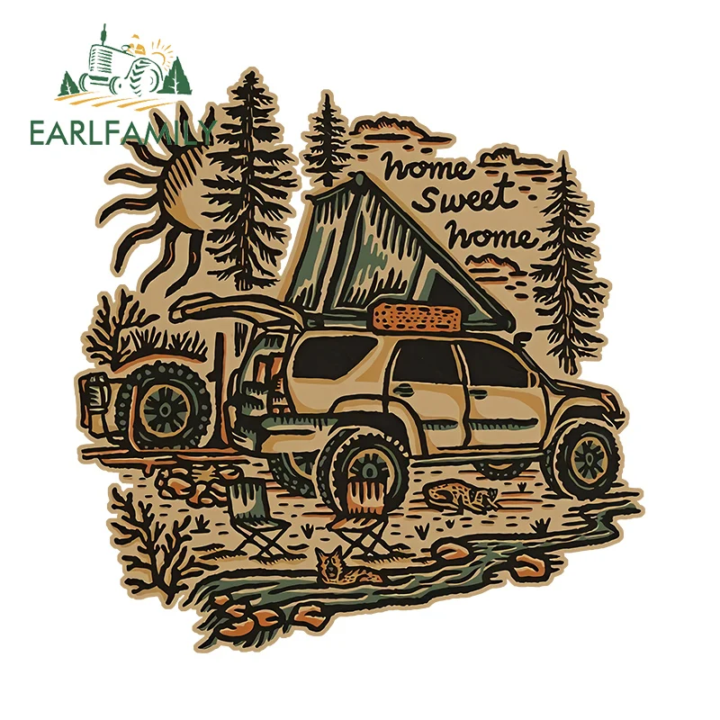 

EARLFAMILY 13 см X 12,7 см для кемпера Приключения горы Наслаждайтесь жизнью автомобильные наклейки Солнцезащитный модные наклейки аниме Стайлинг автомобиля