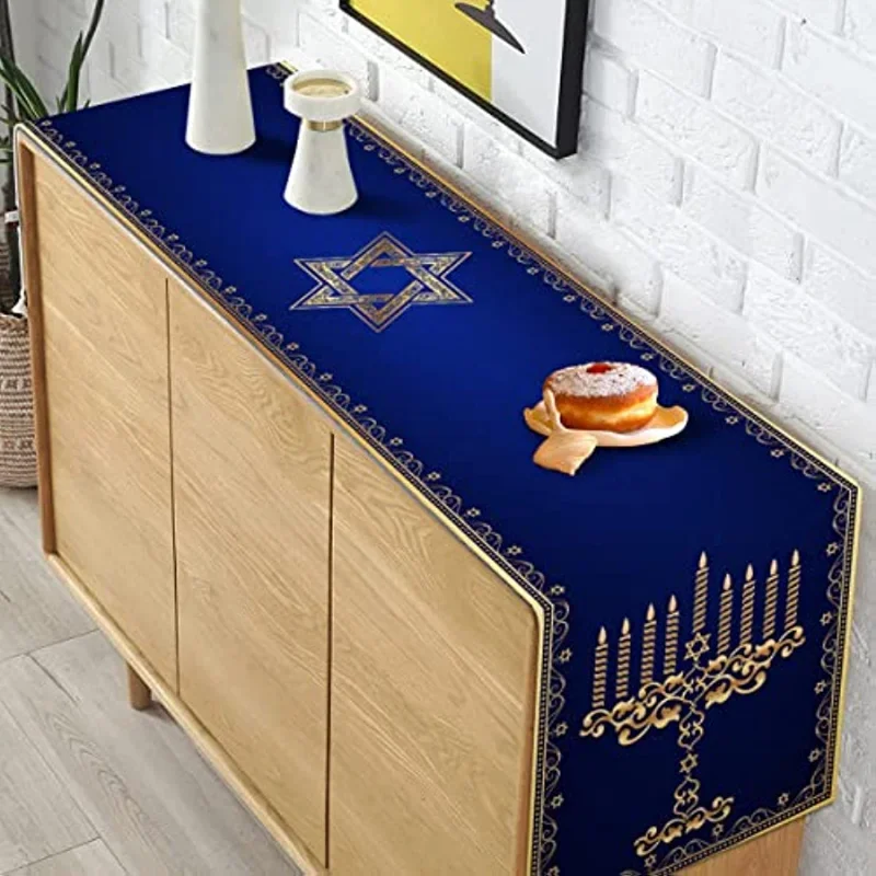 Hanukka Menorah настольные дорожки Звезда Давида еврейский праздничный камин кухня