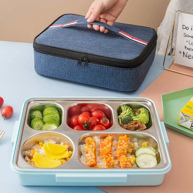 Портативный изолированный Ланч-бокс сумка большой емкости плоская сумка-тоут