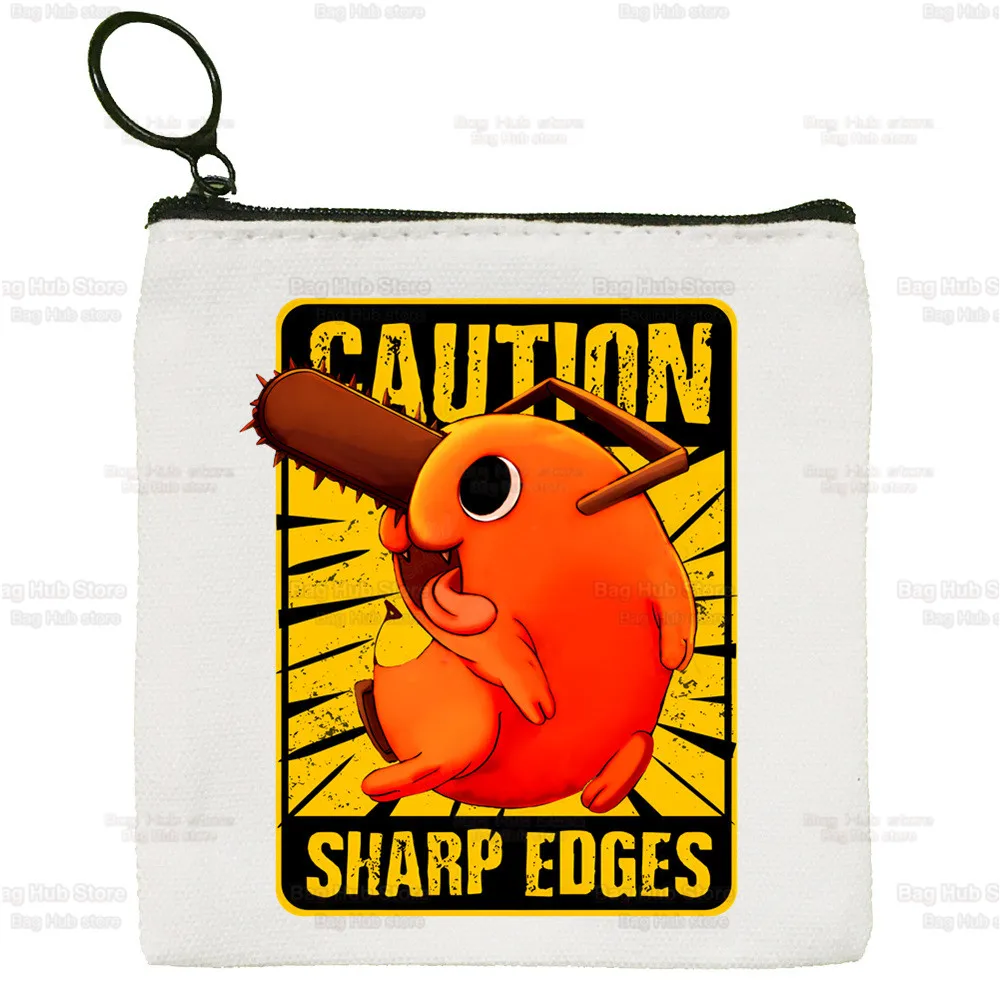 Chainsawman Kawaii Pochita Denji Canvas Coin Purse Coin Chainsaw Man Anime Purse Bag Small Wallet Zipper Key Bag Hand Gift