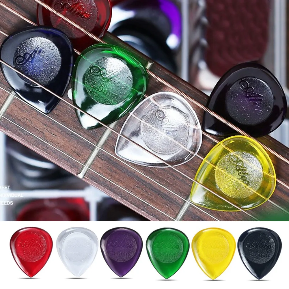 

6pcs/set Alice Stubby Guitar Picks Plectrums Large Stubbies Big Shape Waterdrop 1mm/2mm/3mm Guitar Accessories Random Color