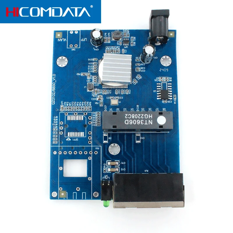 10/100/1000 м 1 волоконный порт и 2 RJ45 гигабитный медиа конвертер PCB одномодовый 10/100/1000M