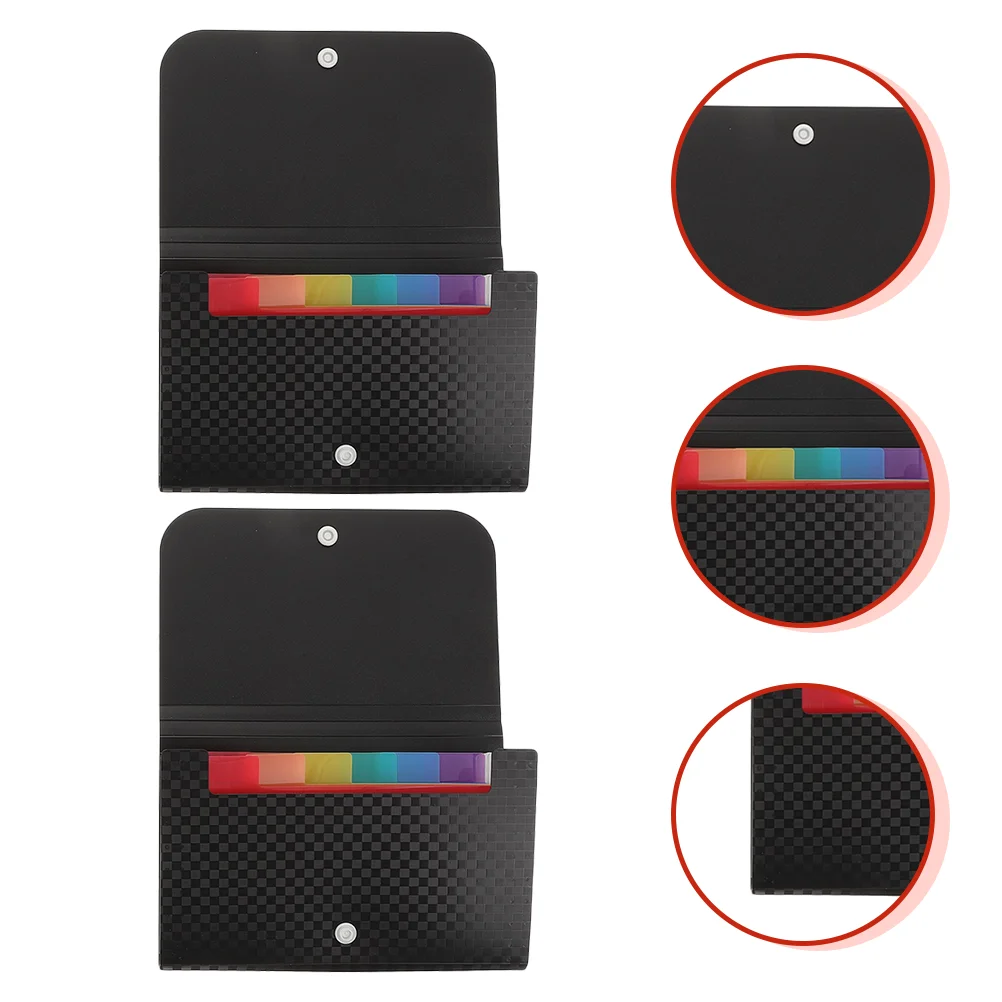 

2pcs Multi-layer Document Folders Small Folder Bags Receipt Holders Expanding File