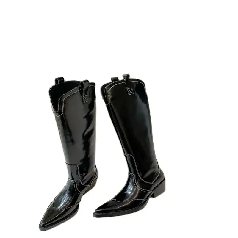 Винтажные женские сапоги до колена новая зимняя повседневная женская обувь