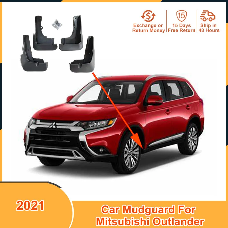 

4Pcs/Set Car Mudflaps Mud Flaps for Mitsubishi Outlander 2021 Mudguard Fender Protector Splash Guards PVC Auto Exterior Parts