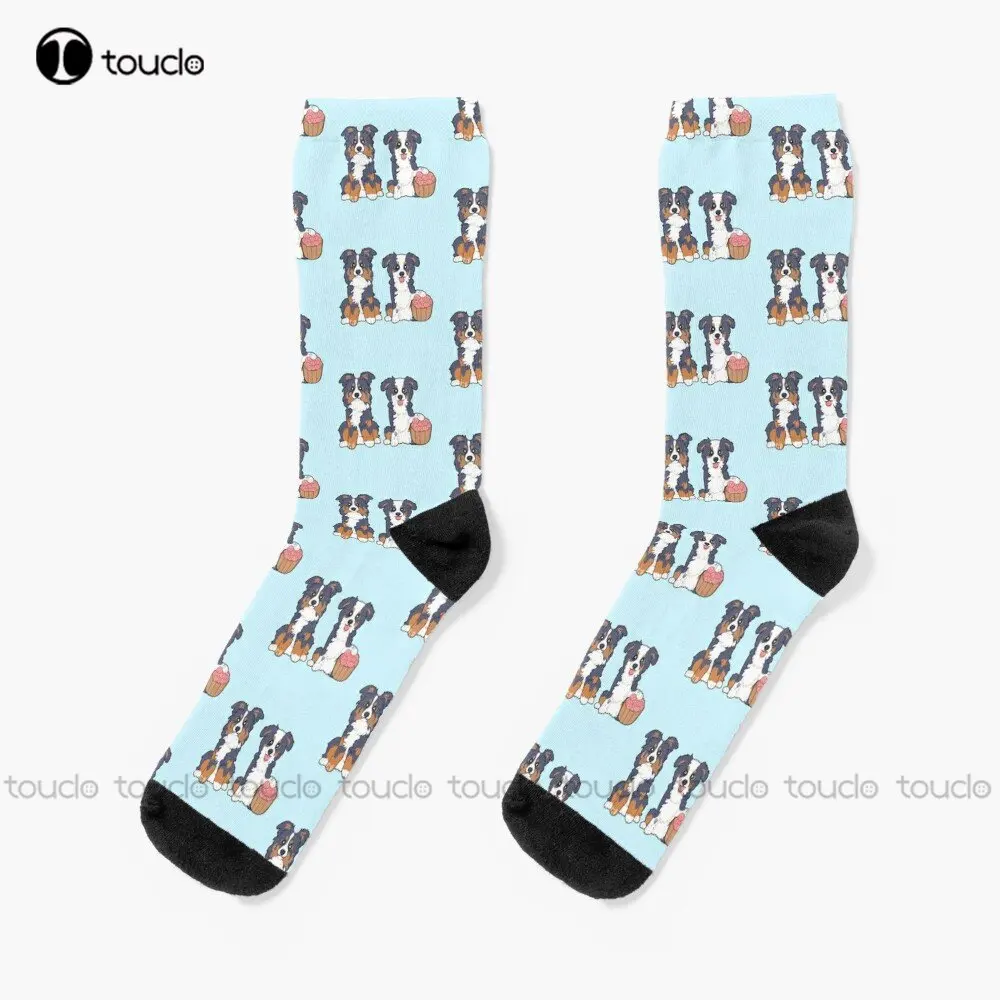 

Black Tri Aussies - Commission For Jessi Dog Dogs Puppy Puppies Socks Youth Baseball Socks Custom Gift Streetwear Funny Sock Art