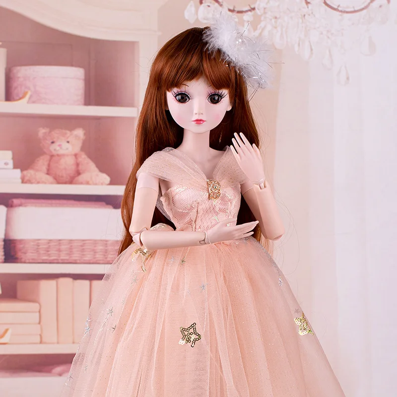 Фото 60 см навесная кукла 1/3 BJD 60 см Bjd Женские свадебные куклы Одевание принцессы Кукла Большие игрушки Набор принцессы Дети Игрушки для девочек Подарок №2