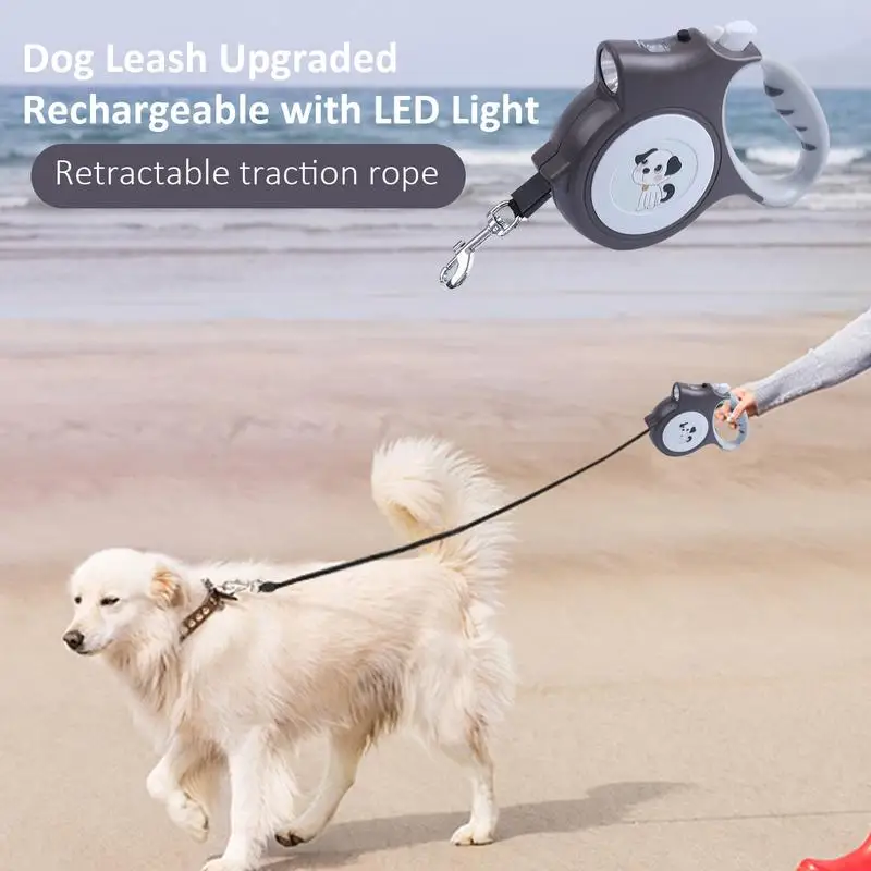 

LED Flashlight Pet Leash Retractable Lighted Night Outdoor Walking Dog Tracking Leads Pets Leash Drag Pull Tow Pet Traction Rope