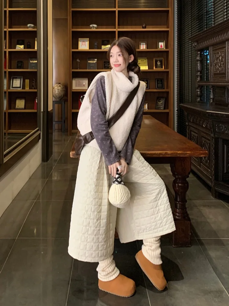 Абрикосовая водолазка из овечьей шерсти женский жилет 2024 новый зимний уличный