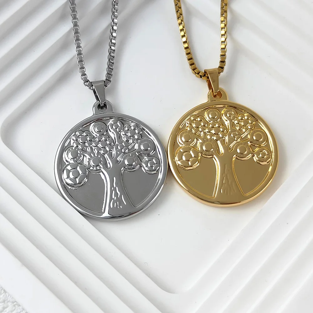 Stainless Steel Necklaces Lush Trees Plants Pendant Chain Collar Fashion Charm Necklace For Women Jewelry Party Friends Gifts