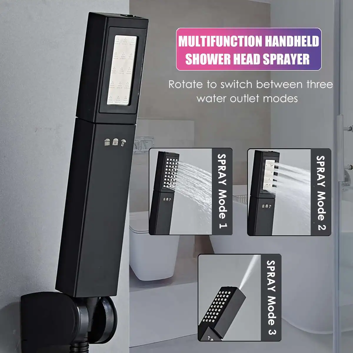 

3 Modes Adjustable Shower Head SPA Jetting High Pressure Saving Water Handheld Bath Shower Nozzle Premium Bathroom Water Filter